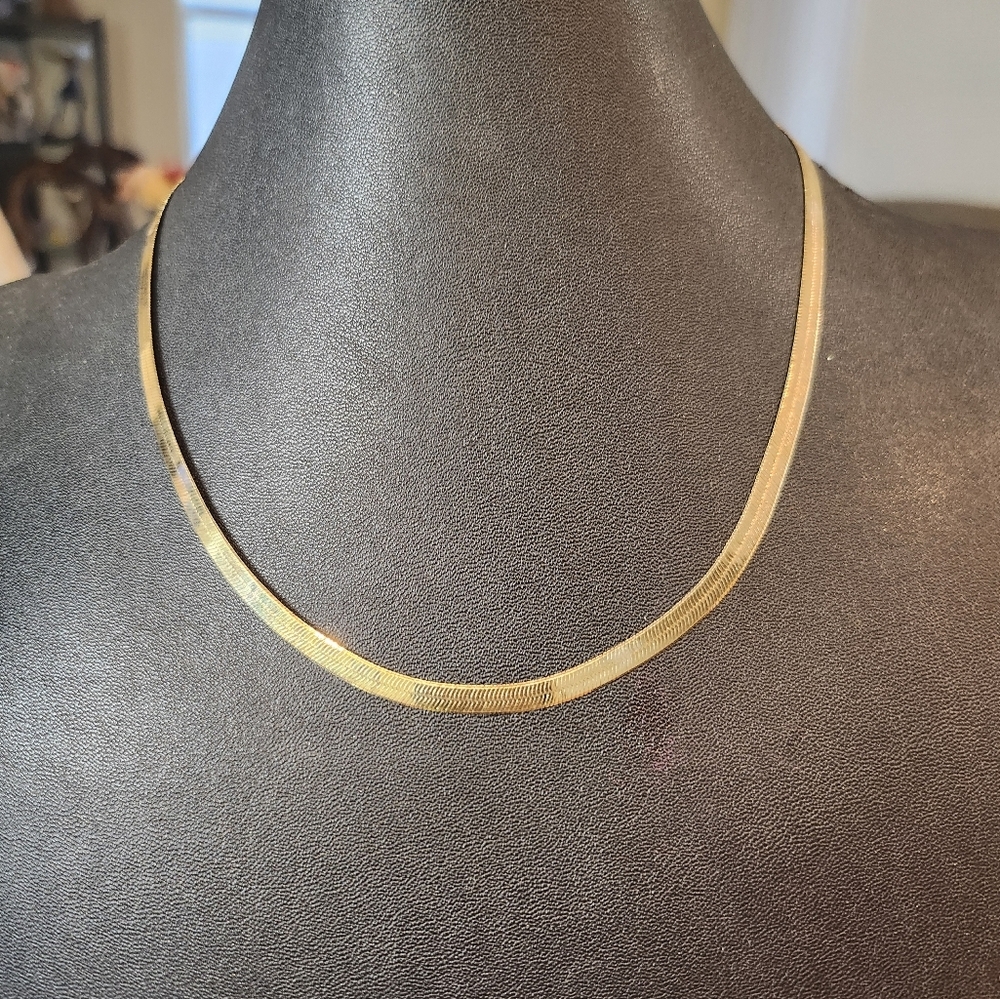 925 sterling silver Milor gold plated Herringbone necklace